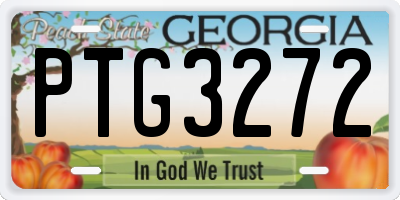 GA license plate PTG3272