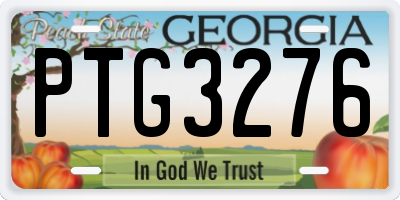 GA license plate PTG3276