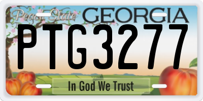 GA license plate PTG3277