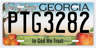 GA license plate PTG3282