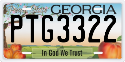 GA license plate PTG3322