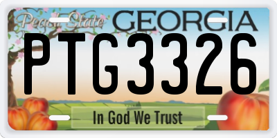 GA license plate PTG3326