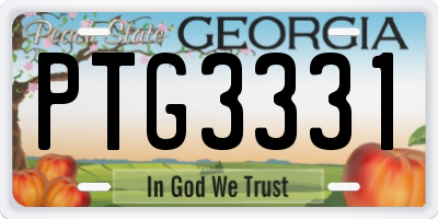 GA license plate PTG3331