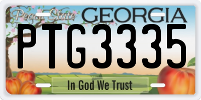 GA license plate PTG3335