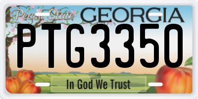 GA license plate PTG3350