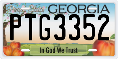 GA license plate PTG3352