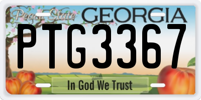 GA license plate PTG3367