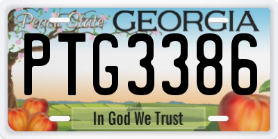 GA license plate PTG3386