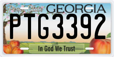 GA license plate PTG3392