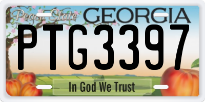 GA license plate PTG3397