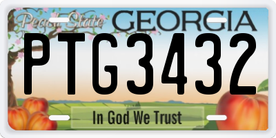 GA license plate PTG3432