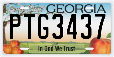 GA license plate PTG3437