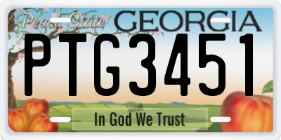 GA license plate PTG3451