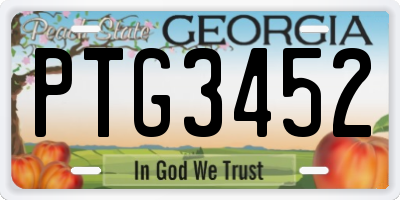GA license plate PTG3452