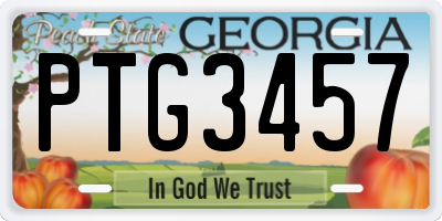 GA license plate PTG3457