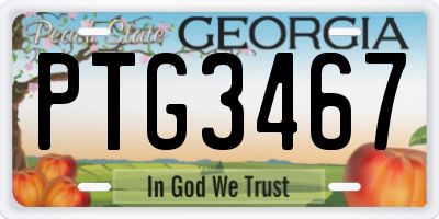 GA license plate PTG3467