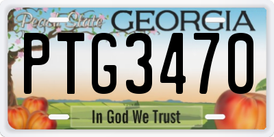 GA license plate PTG3470