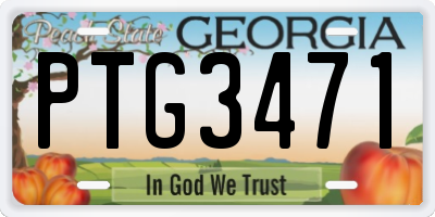 GA license plate PTG3471