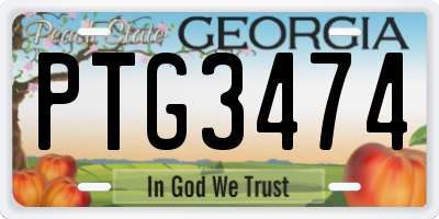 GA license plate PTG3474