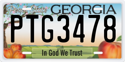 GA license plate PTG3478