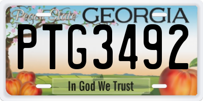 GA license plate PTG3492