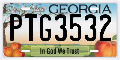 GA license plate PTG3532