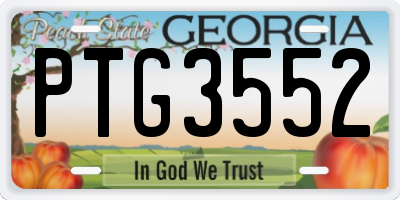 GA license plate PTG3552