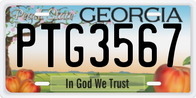GA license plate PTG3567