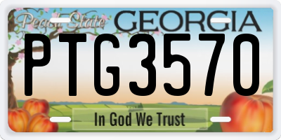 GA license plate PTG3570