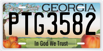 GA license plate PTG3582