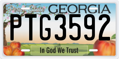 GA license plate PTG3592