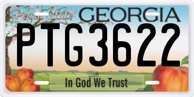GA license plate PTG3622