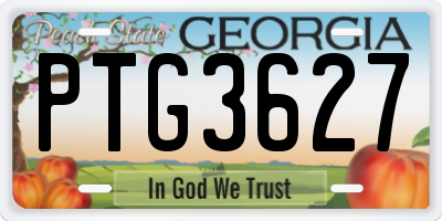 GA license plate PTG3627