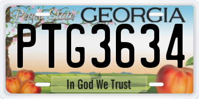 GA license plate PTG3634
