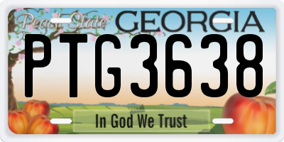 GA license plate PTG3638