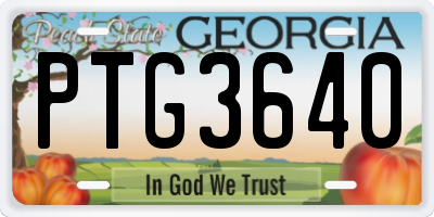 GA license plate PTG3640