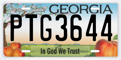 GA license plate PTG3644