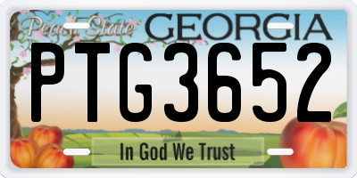 GA license plate PTG3652