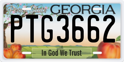 GA license plate PTG3662