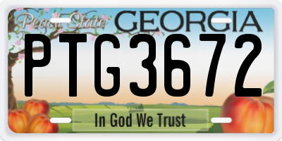 GA license plate PTG3672