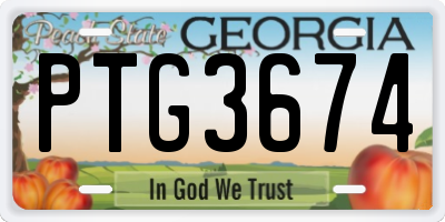 GA license plate PTG3674