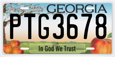GA license plate PTG3678