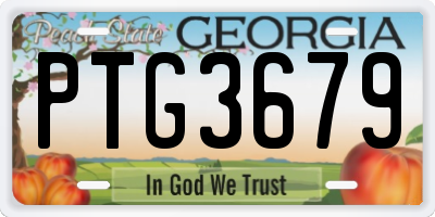 GA license plate PTG3679