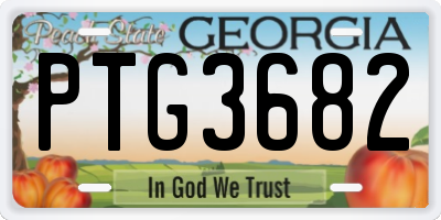 GA license plate PTG3682