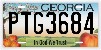 GA license plate PTG3684