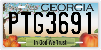 GA license plate PTG3691