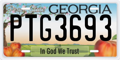 GA license plate PTG3693