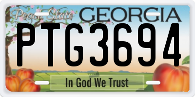 GA license plate PTG3694