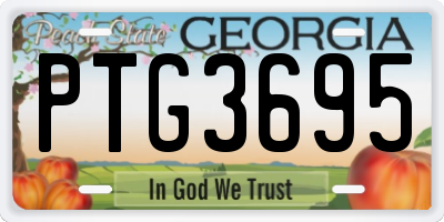 GA license plate PTG3695