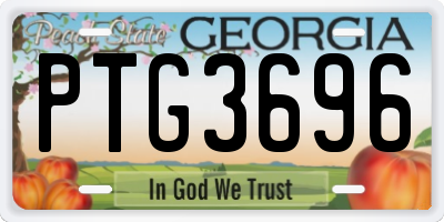 GA license plate PTG3696